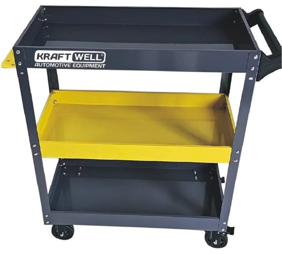 Изображение товара Инструментальная тележка KraftWell с 3 открытыми полками KRW-T3G
