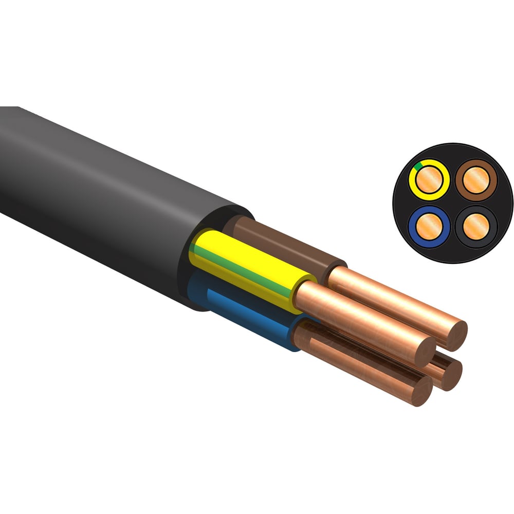 Изображение товара Кабель ВВГзнг(А) LS 4x1,5 ГОСТ для внутренней электропроводки 100 метров