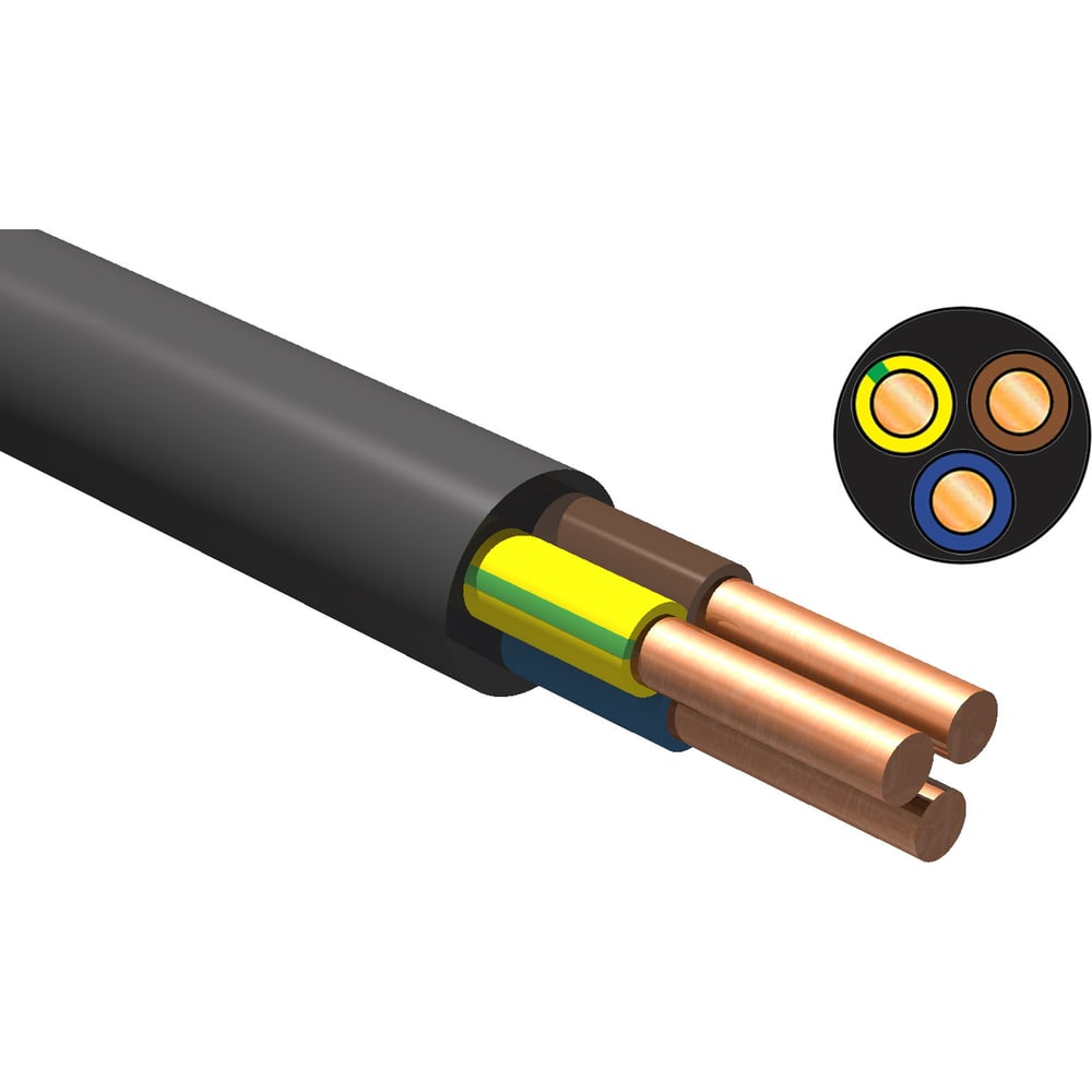 Изображение товара Кабель ВВГзнг(А) LS 3x4 ГОСТ 100 метров для внутренней электропроводки