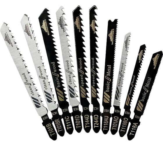 Изображение товара Набор полотен для электролобзика 10 шт vertextools НП-10