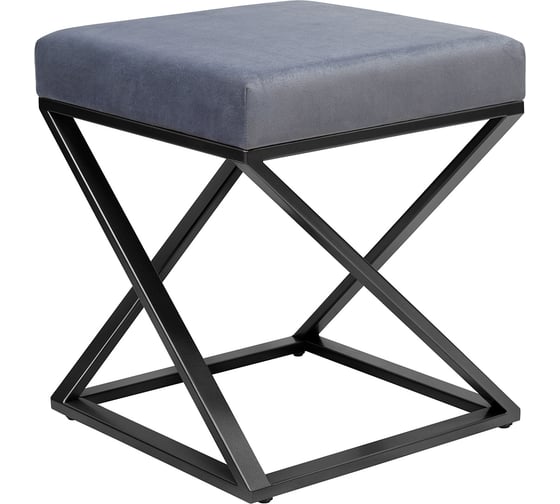 Изображение товара Пуф GreenWeen Chelsea 400x400x450, черный каркас, сидение велюр цвет Light Blue GW-CH400B-LB