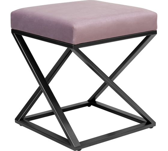 Изображение товара Пуф GreenWeen Chelsea 400x400x450, черный каркас, сидение велюр цвет Dusty Pink GW-CH400B-DP