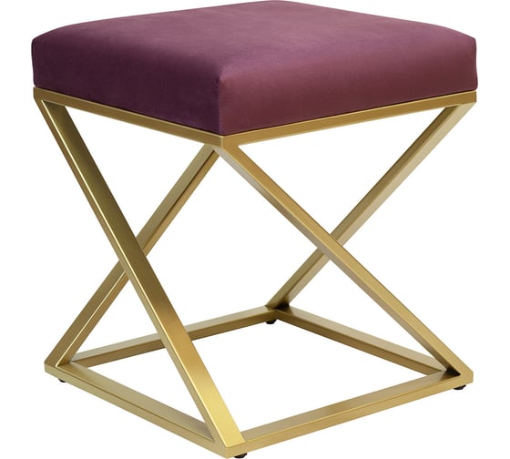 Изображение товара Пуф GreenWeen Chelsea 400x400x450, золотой каркас, сидение велюр цвет Marsala GW-CH400G-MARS