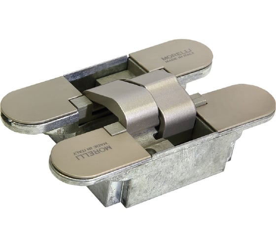 Изображение товара Скрытая врезная петля для компланарных дверей MORELLI HH-3 SN цвет-матовый никель с 3D-регулировкой вес полотна до 40 кг Морелли 9009868