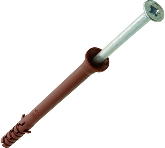 Изображение товара Усиленный нейлоновый дюбель-гвоздь ЕВРОПАРТНЕР multi pro uk, потайная манжета, 8x120 мм, 10 шт. B7 0009