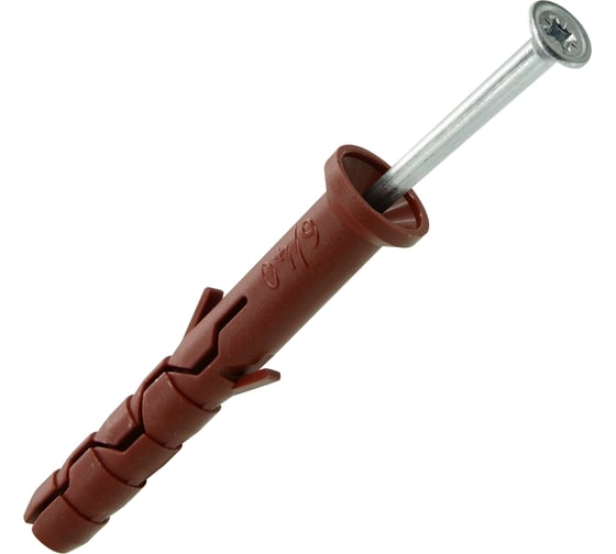 Изображение товара Усиленный нейлоновый дюбель-гвоздь ЕВРОПАРТНЕР multi pro uk, потайная манжета, 6x40 мм, 35 шт. B7 0003