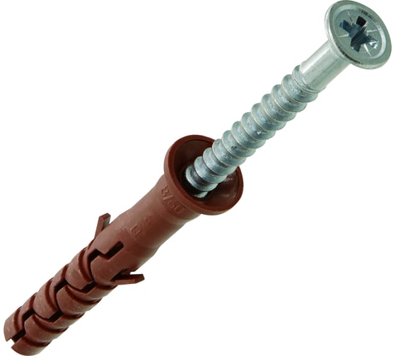 Изображение товара Усиленный нейлоновый дюбель-гвоздь ЕВРОПАРТНЕР multi pro uk, потайная манжета, 8x60 мм, 14 шт. B7 0006