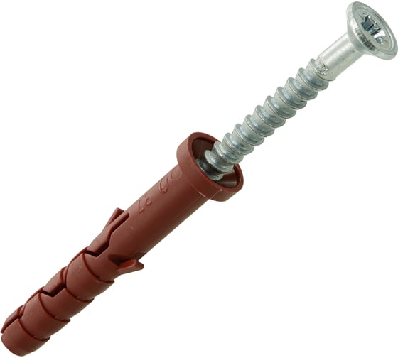 Изображение товара Усиленный нейлоновый дюбель-гвоздь ЕВРОПАРТНЕР multi pro lk, цилиндрическая манжета, 6x40 мм, 35 шт. B7 0010