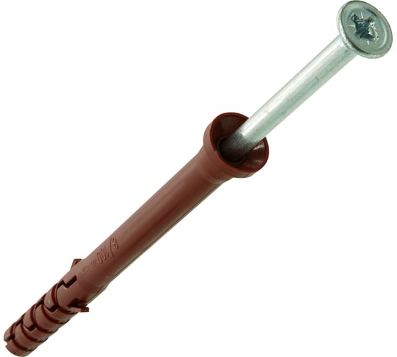 Изображение товара Усиленный нейлоновый дюбель-гвоздь ЕВРОПАРТНЕР multi pro lk, цилиндрическая манжета, 8x100 мм, 10 шт. B7 0016