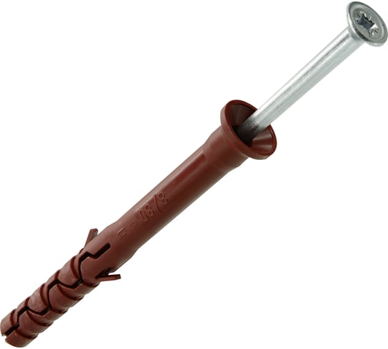 Изображение товара Усиленный нейлоновый дюбель-гвоздь ЕВРОПАРТНЕР multi pro uk, потайная манжета, 8x80 мм, 14 шт. B7 0007