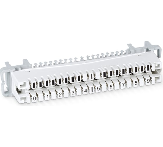 Изображение товара Размыкаемый плинт Cabeus на 10 пар, крепление на хомут и штангу, маркировка 0-9 DM-10P-P