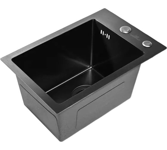 Изображение товара Кухонная мойка WISENT из нержавеющей стали с pvd покрытием 45x30 WS33045B/WGER019B