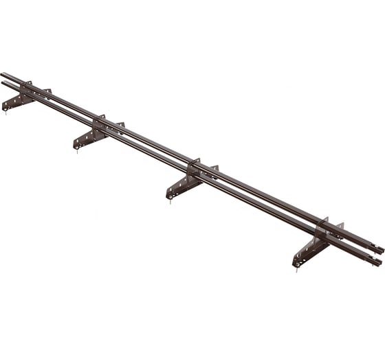 Изображение товара Трубчатый снегозадержатель Borge 3 м, 4 опоры, коричневый шоколад RAL 8017 01.010.30.04.01.100.8017