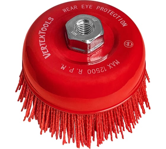 Изображение товара Щетка чашка нейлоновая для УШМ, 65 мм, М14 vertextools 12400-65