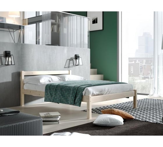 Изображение товара Кровать Мебельград Рино 1400 массив сосны, без покрытия 37355 37353