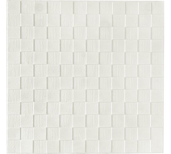 Изображение товара Мягкая самоклеящаяся 3D панель LAKO комплект 5 шт., Деревянная мозаика, белый, 70x70 см LKD-29-05-501-KO
