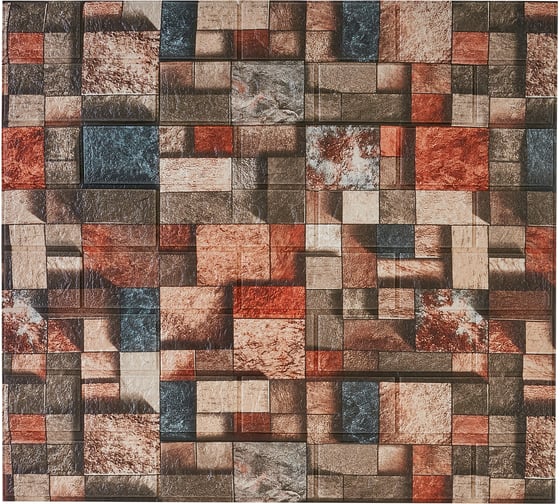 Изображение товара Мягкая самоклеящаяся 3D панель LAKO Камень кладка 21, рулон, 70x600 см LKD-16-05-FC76-RU