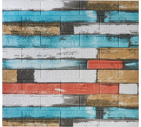 Изображение товара Мягкая самоклеящаяся 3D панель LAKO Деревянная кладка 9, рулон, 70x600 см LKD-22-05-AD24-RU