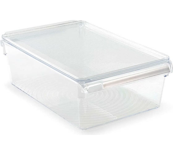 Изображение товара Контейнер для холодильника или шкафа PRIMANOVA с крышкой, прозрачный, размер 32.5х20.5х10 см, материал акрил M-E27-40-16K