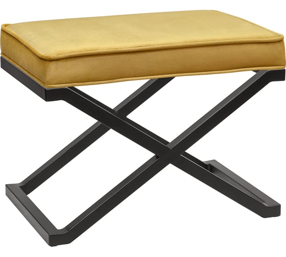 Изображение товара Пуф GreenWeen KARIN, черный каркас, сидение велюр цвет Mustard, 600x400x450 GW-PUF-KARIN-B-MUST