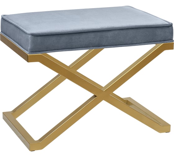 Изображение товара Пуф GreenWeen KARIN, золотой каркас, сидение велюр Steel Gray, 600x400x450 GW-PUF-KARIN-G-SG