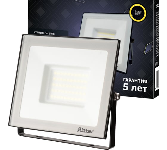 Изображение товара Светодиодный прожектор RITTER Profi гарантия 5 лет 100лм/Вт 50 Вт 2700К 53428 4
