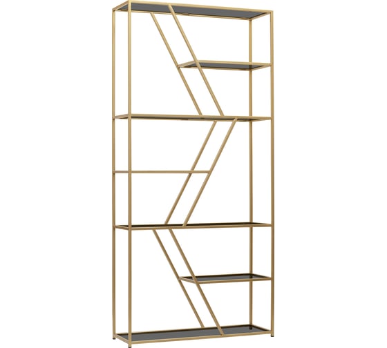 Изображение товара Стеллаж GreenWeen ARNETTA, золотой каркас, полки тонированное стекло, 1920x900x300 GW-ANNET-G-G
