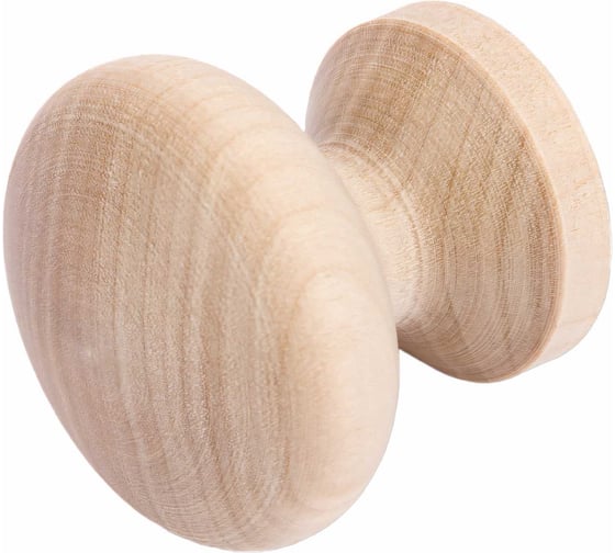 Изображение товара Ручка кнопка ЕВРОПАРТНЕР d 40 мм. h 40 мм, береза без покрытия, 1 шт 0 0030 5