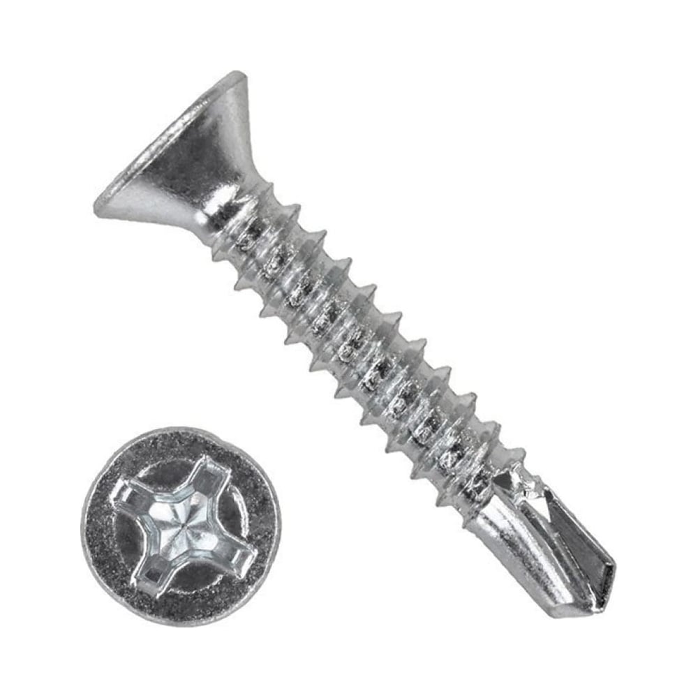 Изображение товара Саморез КВАДРА DIN 7504 P 4.2x50 цинк потайной шлиц PH2 10 шт.