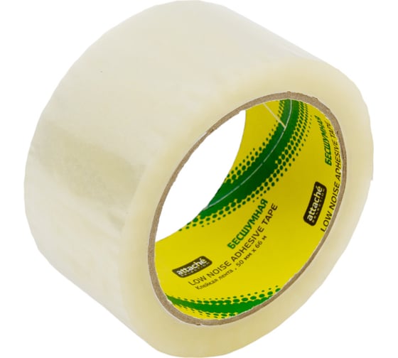 Изображение товара Клейкая лента Attache Selection бесшумная, 50 мм х 66 м, 48 мкм, прозрачная 312241