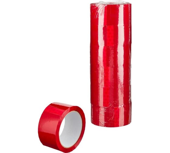 Изображение товара Клейкая лента ООО Комус 48 мм х 66 м х 45 мкм, красная, 6 шт./уп. 1732013