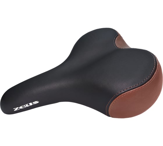 Изображение товара Седло ZEUS Z-8002City Bike 260x205mm, рельсы сталь, анатомическое, черно-коричневое HD00000841