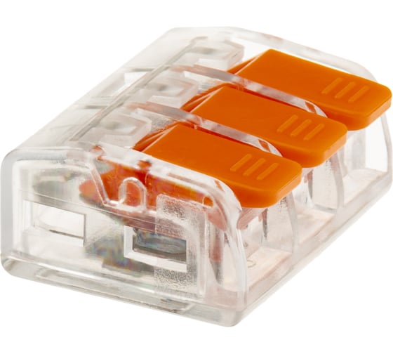 Изображение товара Соединительные монтажные клеммы duwi с рычажком прозрачные СМК 223-413 4мм2 20 шт. 26697 6