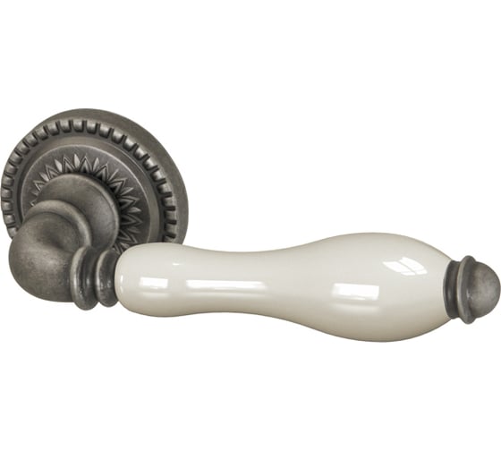 Изображение товара Раздельная ручка ARMADILLO R.CL55.Silvia (Silvia CL1) AS/LWP-109 античное серебро/бежевый фарфор 27793