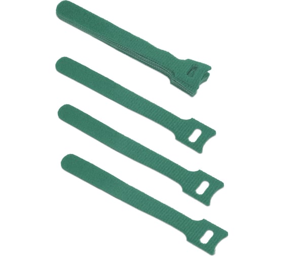 Изображение товара Хомут для кабеля Cabeus липучка с мягкой застежкой, 180x14 мм, зеленый, 10 шт. CLAMP-180-GN