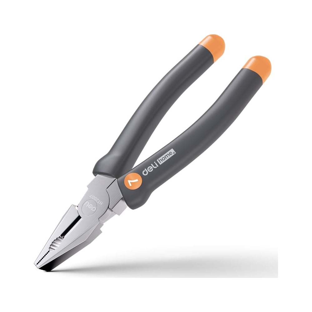 Изображение товара Комбинированные плоскогубцы DELI home series gray ht2007c 180мм эксклюзивный дизайн, рукоятка софттач пластик, подарочная упаковка 112892