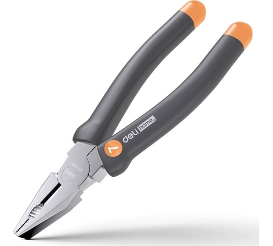 Изображение товара Комбинированные плоскогубцы DELI home series gray ht2007c 180мм эксклюзивный дизайн, рукоятка софттач пластик, подарочная упаковка 112892