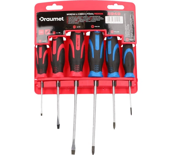 Изображение товара Отвертки DRAUMET 6 штук, с подвесом 5949