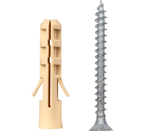 Изображение товара Нейлоновый дюбель ЕВРОПАРТНЕР pnd 6x30 мм, шуруп 4x40 мм, 60 шт. 1 0247 2