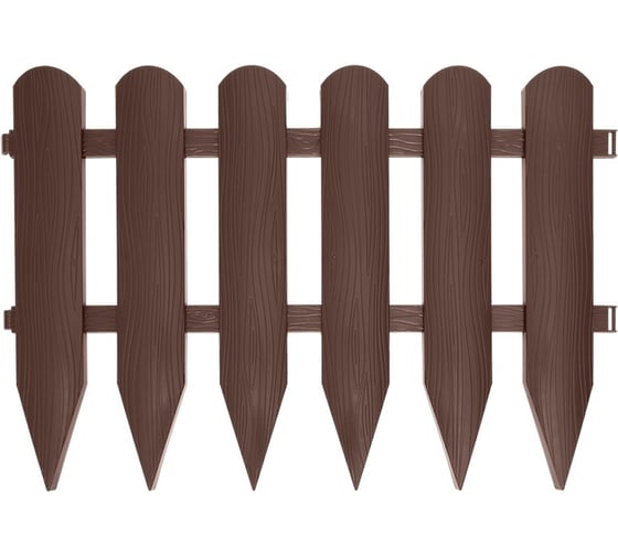Изображение товара Садовое ограждение Протэкт Штакетник высота 40 см, коричневый СОШ-25/16 К