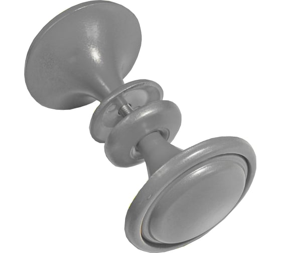 Изображение товара Дверная ручка-кнопка-стяжка Трибатрон алюминиевый металлик 88168