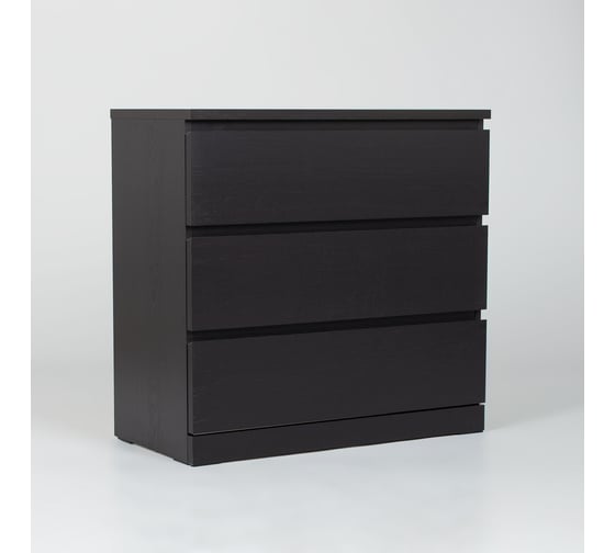 Изображение товара Комод Гуд ЛАКК Варма, 3 ящика, 80x78x40, шпон ясень, черный S00210