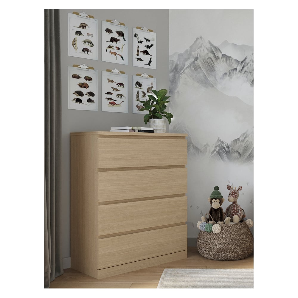 Изображение товара Комод Гуд ЛАКК Варма 4 ящика, шпон дуб, беленый, стиль минимализм