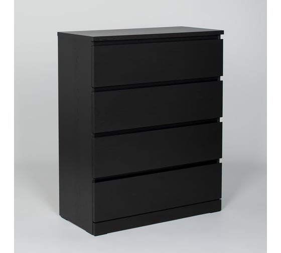 Изображение товара Комод Гуд ЛАКК Варма, 4 ящика, 80x100x40, шпон ясень, черный S00241
