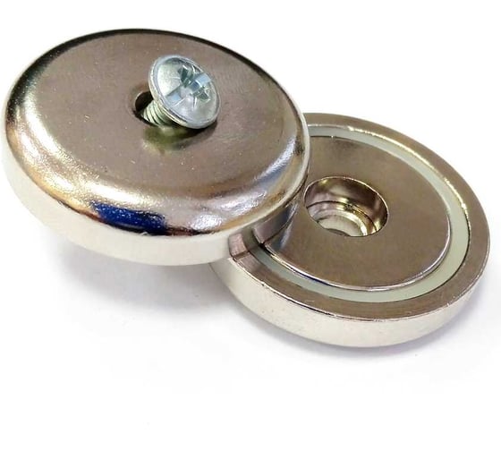 Изображение товара Магнитное крепление с отверстием Проф-Магнит В32, сцепление 23 кг, 2 шт. PMYP-B-32