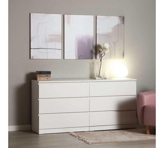 Изображение товара Комод Гуд ЛАКК Варма, 6 выдвижных ящика, 160x78x40, белый S00296