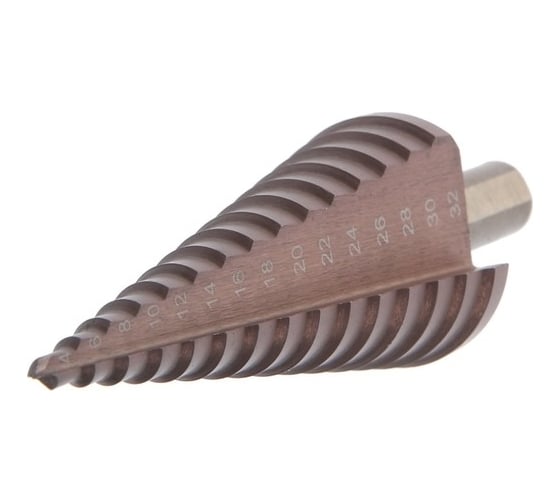 Изображение товара Сверло ступенчатое 4-32 мм, HSS-Co, 3-гранный хвостовик ТУНДРА 7546779