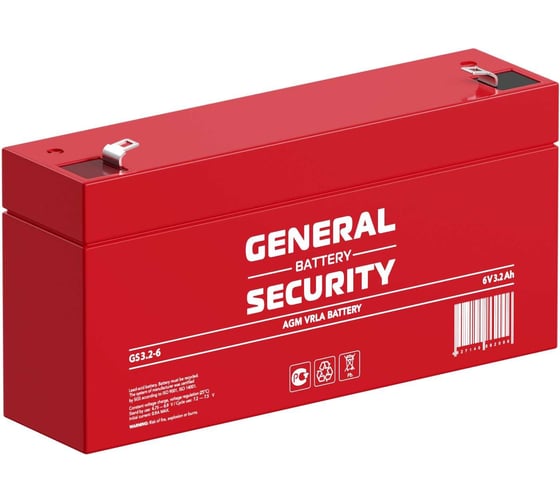 Изображение товара Аккумуляторная батарея General Security GS3.2-6 6В, 3.2 Ач УТ-00001378