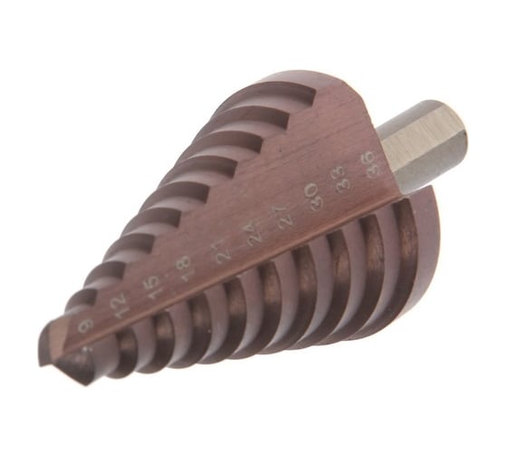 Изображение товара Сверло ступенчатое 9-36 мм, HSS-Co, 3-гранный хвостовик ТУНДРА 7546780