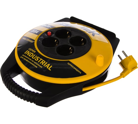 Изображение товара Удлинитель на катушке IEK 4х10м УК10 с термозащитой 3х1.0 Industrial WKP14-10-04-10 277734